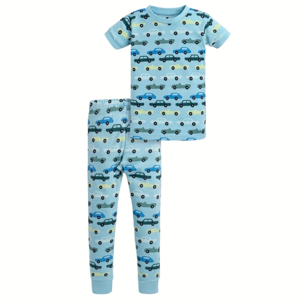 Monica + Andy - Blue Car Print Toddler Pajama Set